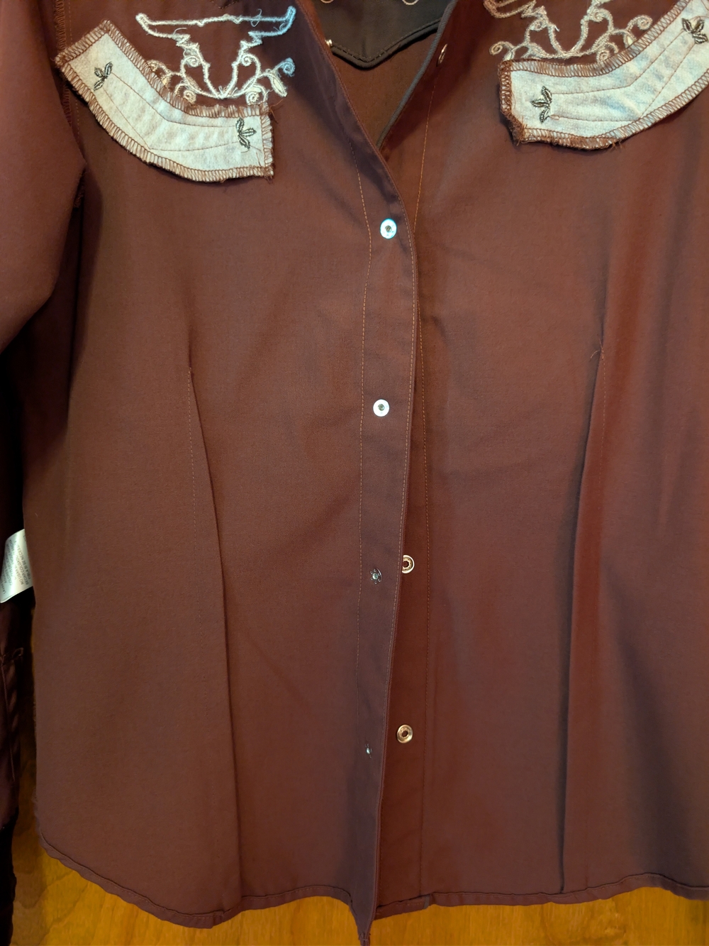 Roper Women's Brown Western Snap Shirt with Embroidery - Picture 12 of 16